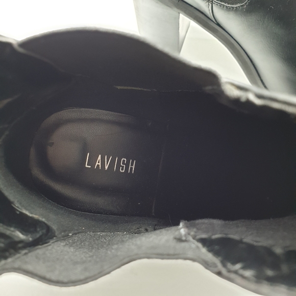 Aus 9 Lavish Black Faux Leather Heeled Boots - Picture 5 of 16